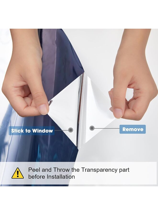 يُسلِّم فيلم عازل للحرارة، عاكس أحادي الاتجاه، غير لاصق، يلتصق بالنوافذ، يتحكم في الحرارة، يحجب أشعة الشمس، يقلل الوهج، قابل للإزالة، مناسب للمنازل والمكاتب، أسود اللون - Image 2